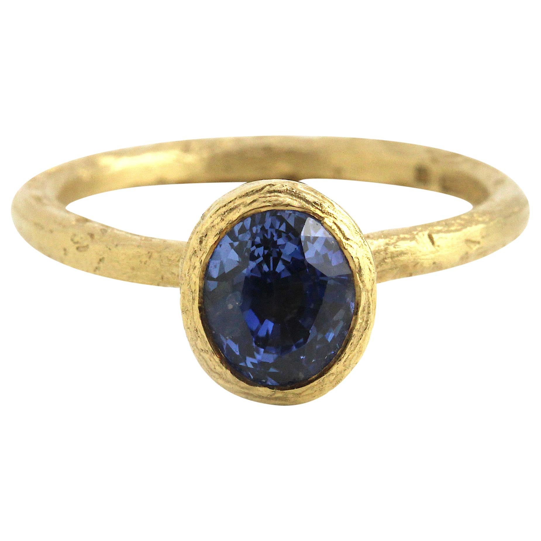 18 Karat Fair Trade Yellow Gold Sapphire Engagement Ring