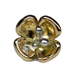 18K Fairmined Gold, Canadamark Diamonds, Handmade, Flower Piercing #12