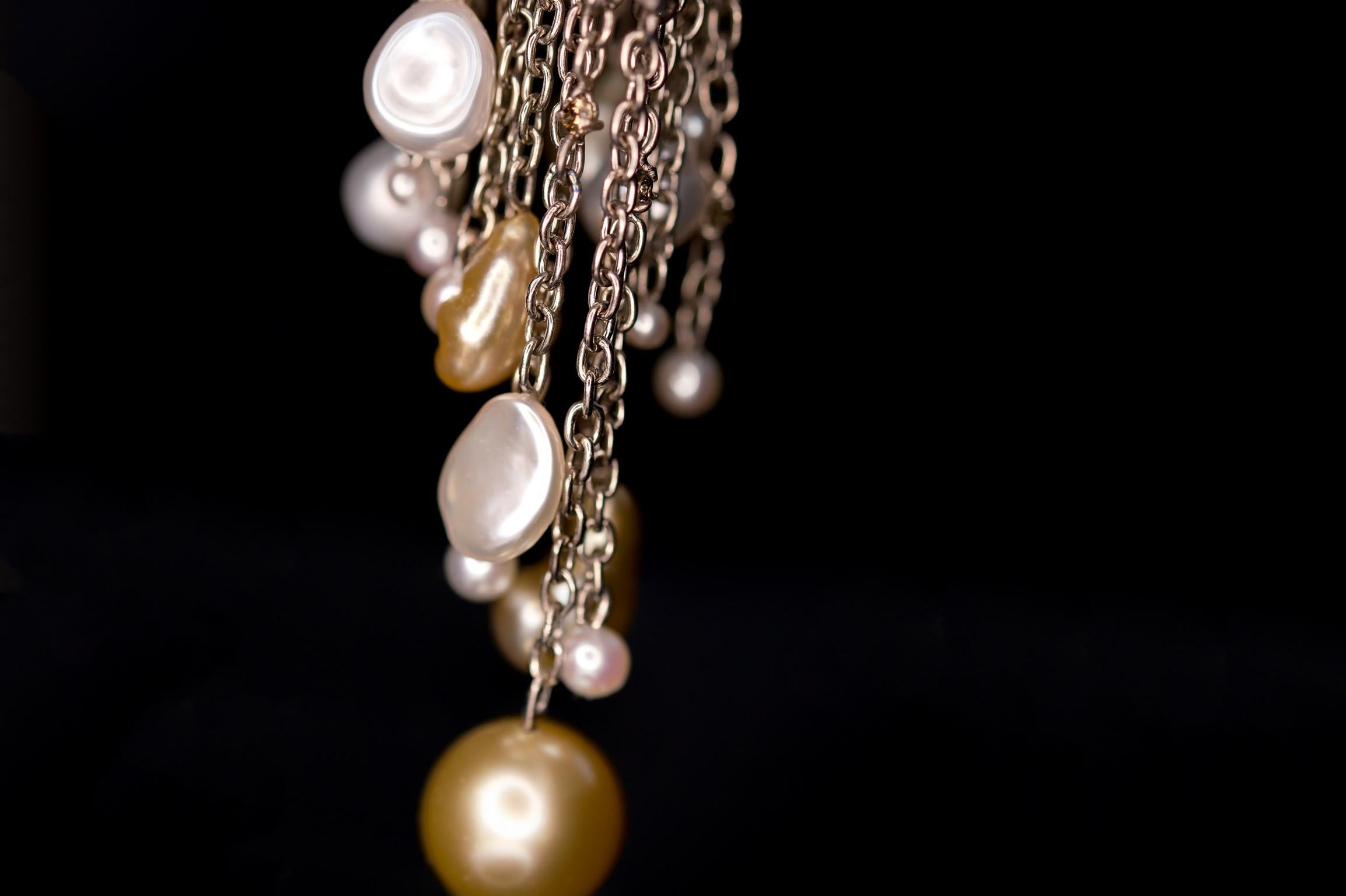 18K Fairmined Gold, Sustainable Pearls, 1.67ct Ocean Diamonds, “medusa” Earrings For Sale 5