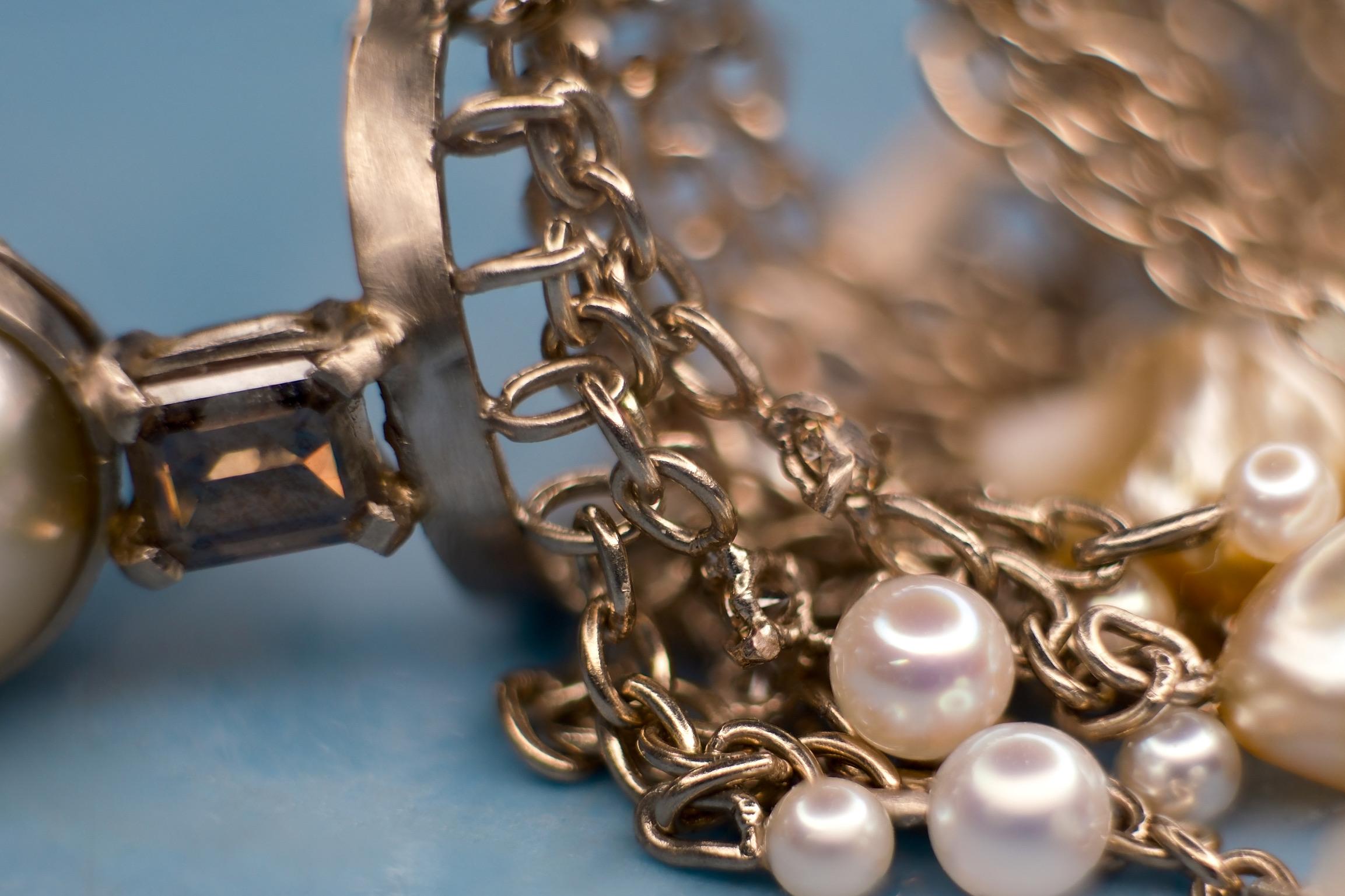 18K Fairmined Gold, Sustainable Pearls, 1.67ct Ocean Diamonds, “medusa” Earrings For Sale 3