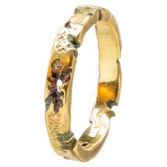 18k Fairmined Yellow Gold Stackable, “Lost and Found” Ring, Canadamark Diamonds
