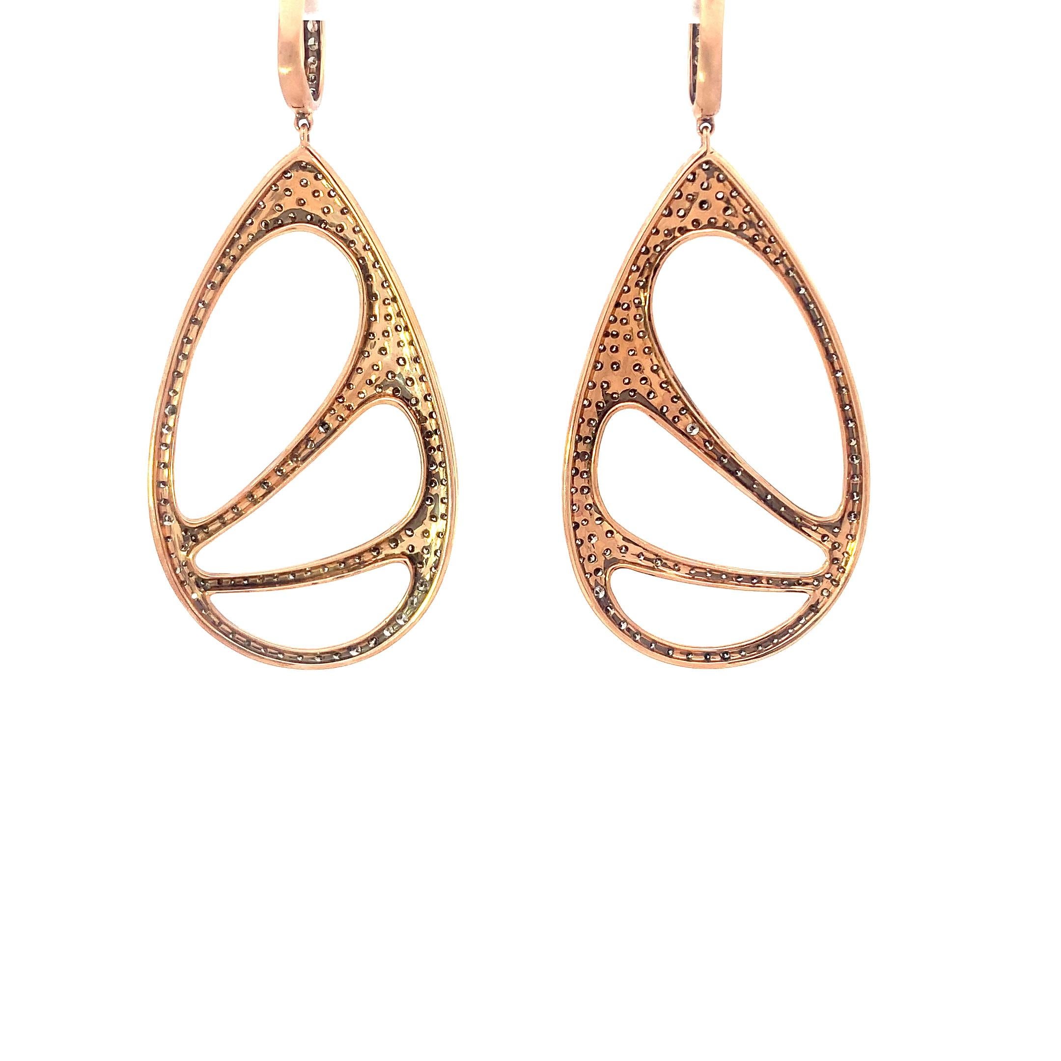 Round Cut 18K Fancy Earrings with Brown Diamonds For Sale