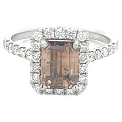 18k Fancy Orange Brown Diamond Ring