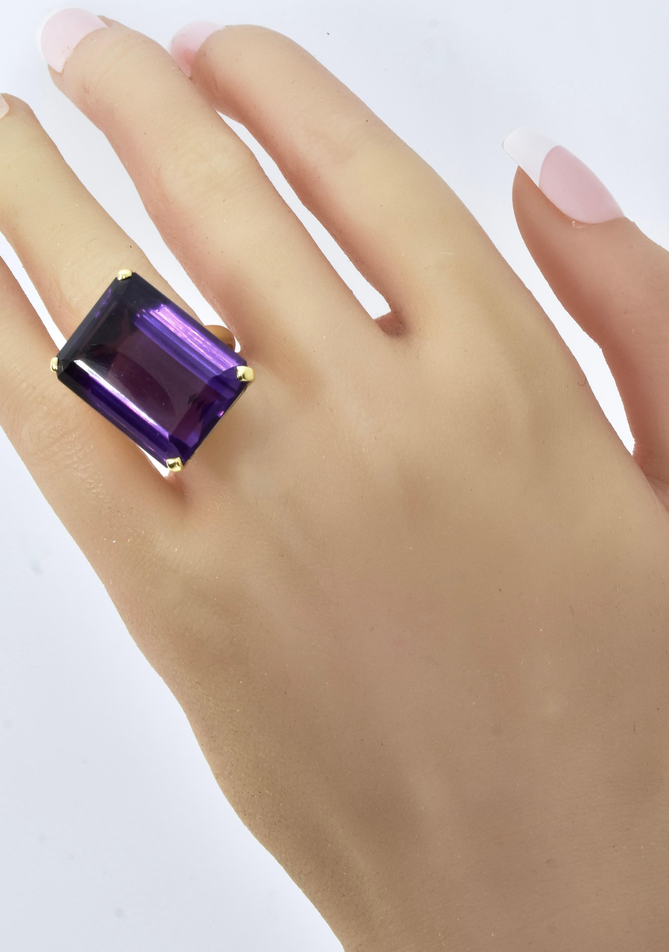 Women's 18K Fine Deep Purple Amethyst, 26.21 cts., 18K Ring by Pierre/Famille. For Sale