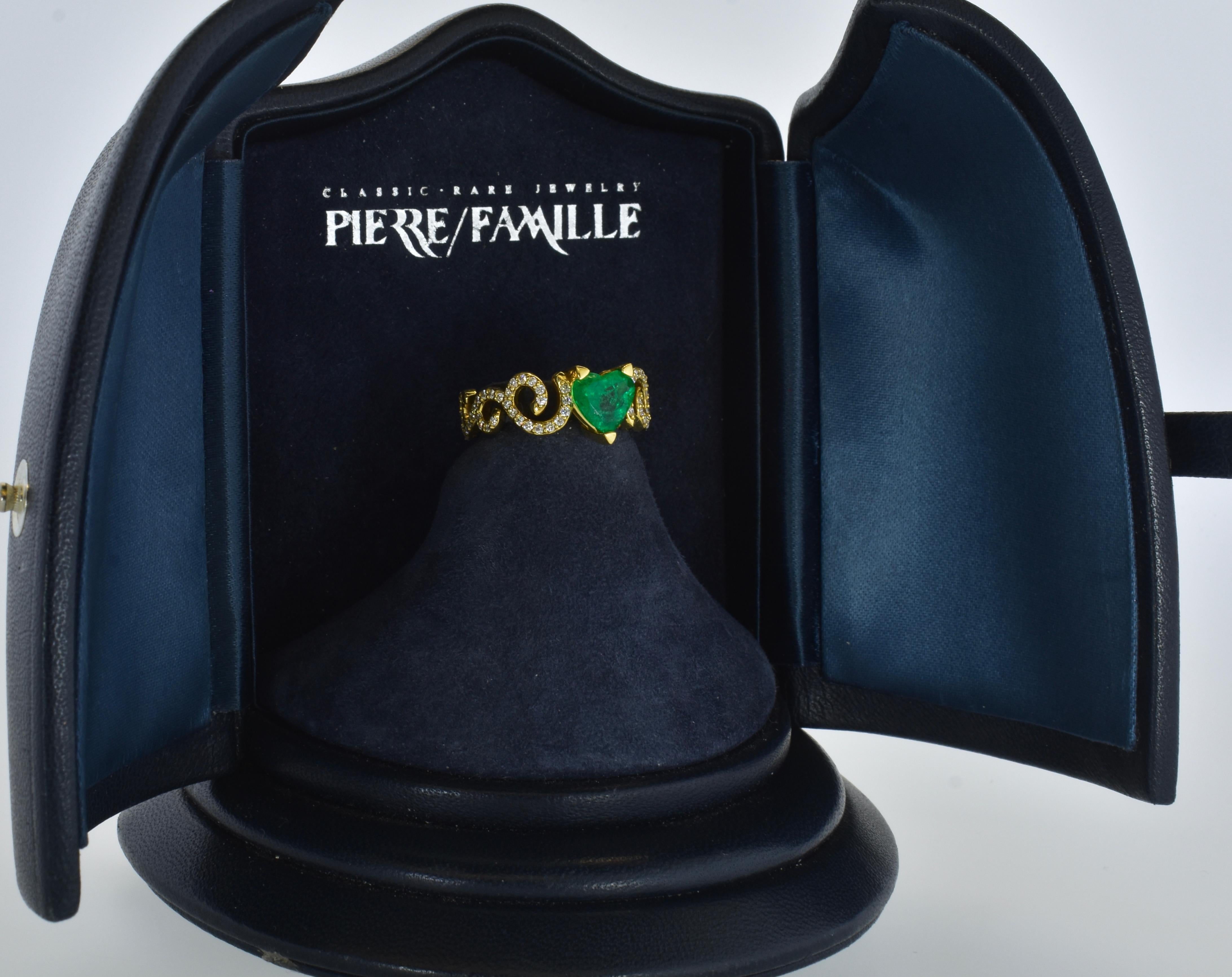 18k & Fein Smaragd und Diamant Contemporary Ring 3