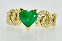18k & Fine Emerald and Diamond Contemporary Ring