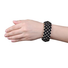 Emilio Jewelry 18 Karat Flexible Handmade Emilio! Diamond Spinnel Cuff Bracelet