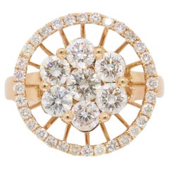 18k Floral Design Diamond Ring