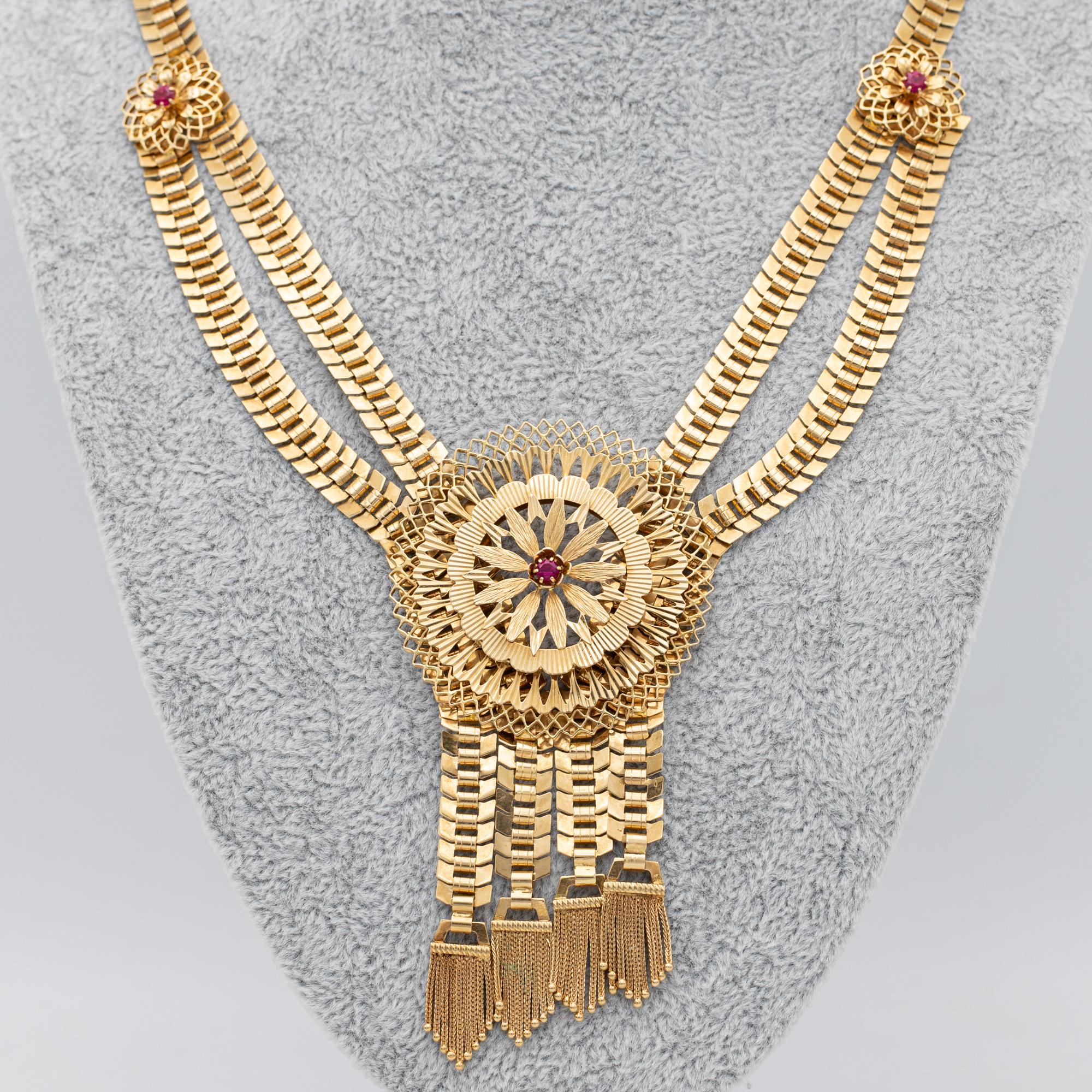 18k Französisch 1940's Halskette - Estate große Halskette - Massivgold Kragen im Angebot 2