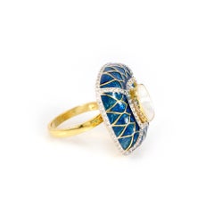 18K French Enamel Ring 0218