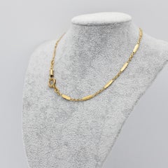 18K French solid gold watch chain - unique Antique Necklace - 14.96 Inch