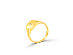 18K Genuine Gold Filled Ring with 0.03 Carat Natural Brilliant Diamond