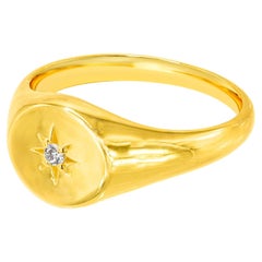 18K Echtgold gefüllter Ring mit 0,03 Karat natürlichem Brillantdiamanten 