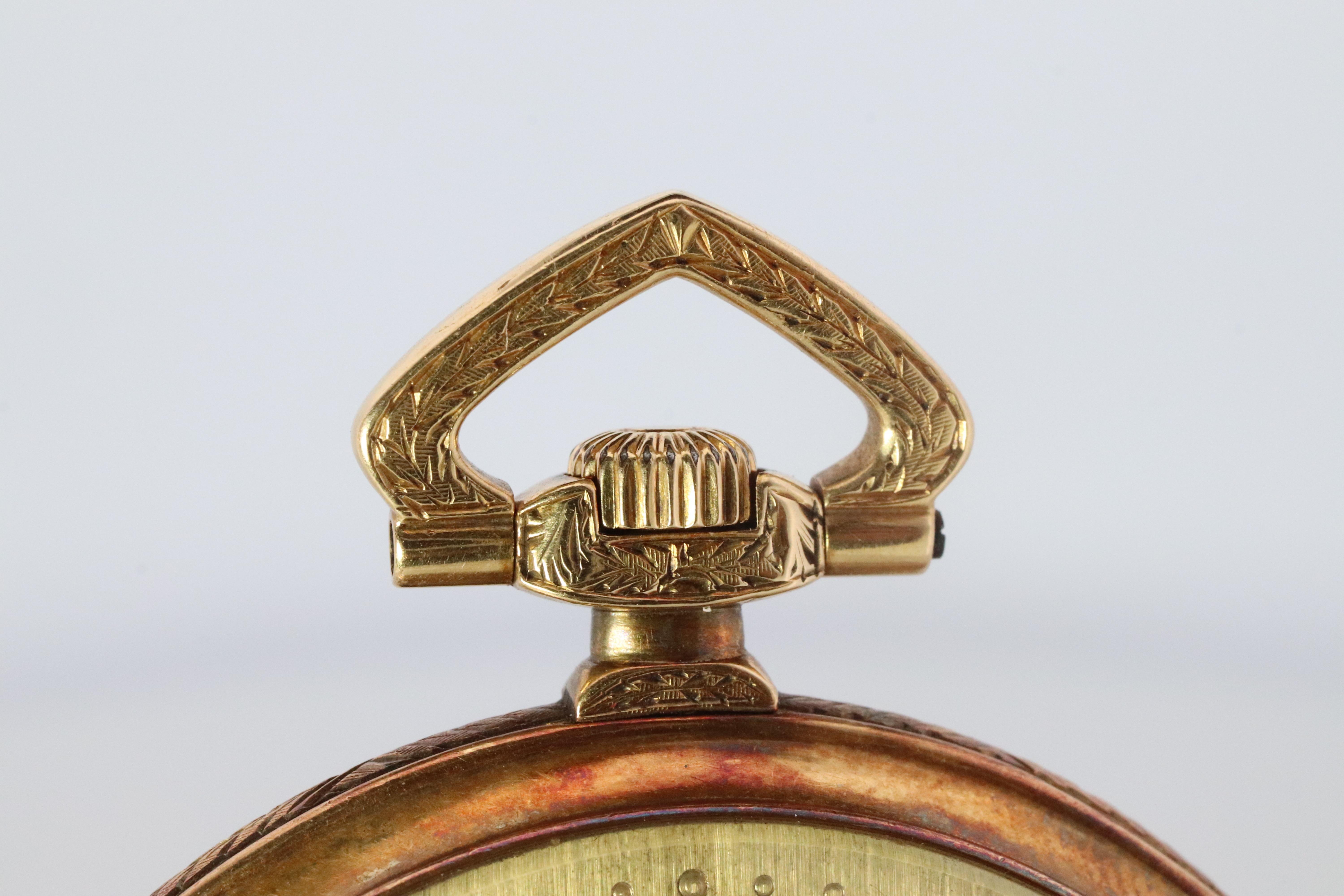 18k Golay Fils & Stahl Pocket Watch. Antique 750 YG Golay Ornate 43mm For Sale 2
