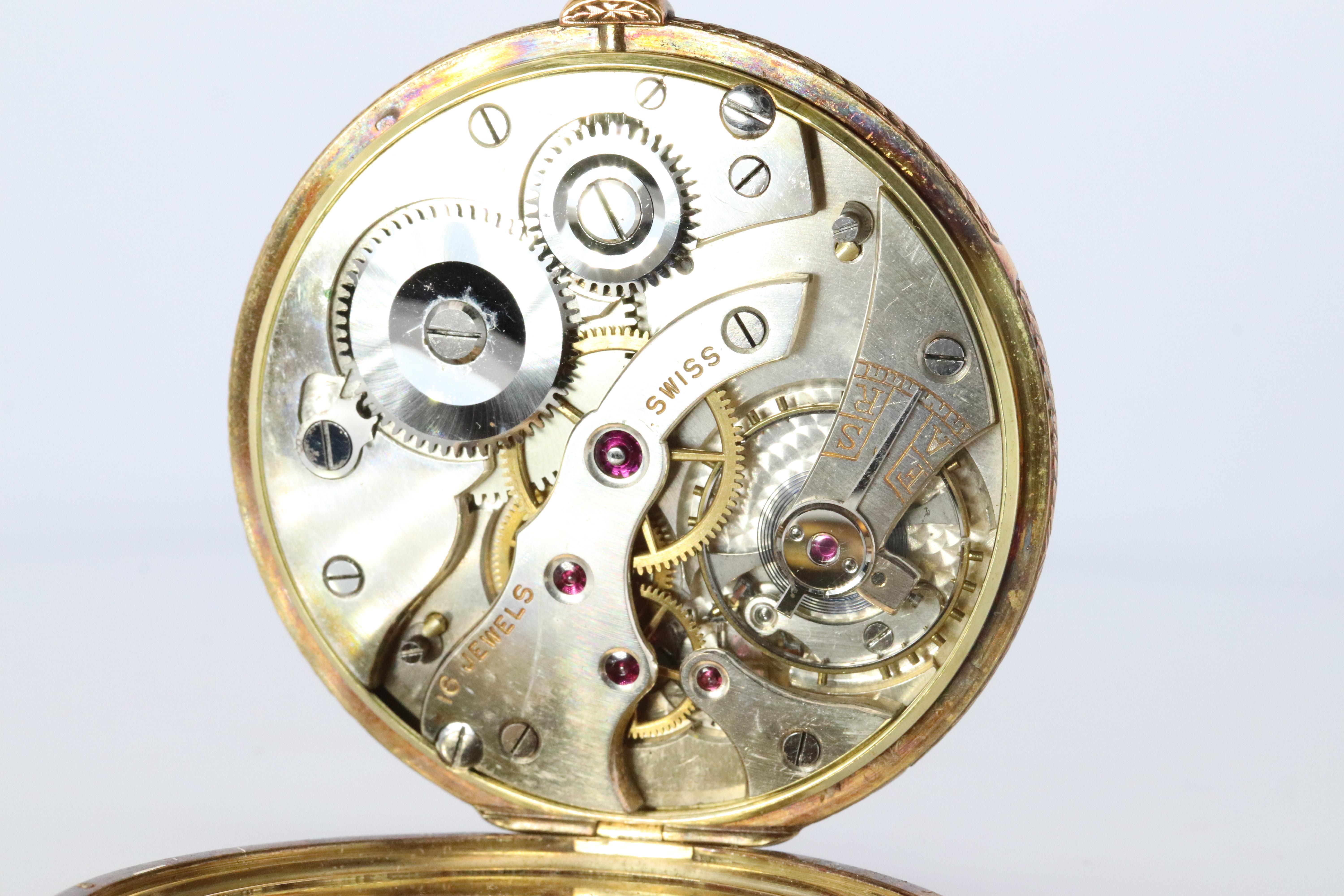18k Golay Fils & Stahl Pocket Watch. Antique 750 YG Golay Ornate 43mm For Sale 3
