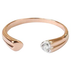18k Gold 0.02 Carat Diamond Open heart ring