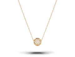 18K Gold 0.15 Carat Diamond Minimalist Cluster Disc Necklace