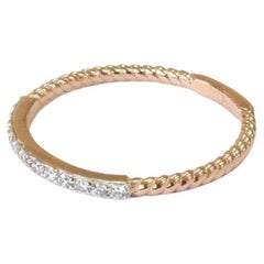 Used 18k Gold Micro Pave Stacking Ring Thin Dainty Diamond Ring
