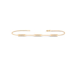 18K Gold 0.17 Ct Diamond Multi- Bar Minimalist Bracelet