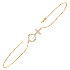 18K Gold 0.18 ct Female Symbol Minimalist Bracelet