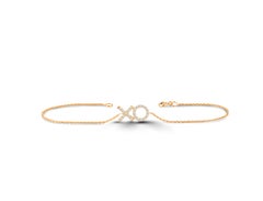 18K Gold 0.2 Ct Diamond XO XO Friendship Bracelet