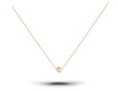 18k Gold 0.20 Carat Diamond Solitaire Necklace in Bezel Setting