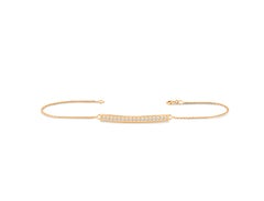 18K Gold 0.22 Ct Diamond Bar minimalist Layering Bracelet