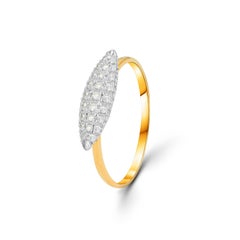 18K Gold 0.23 Carat Diamond Cluster Engagement Ring