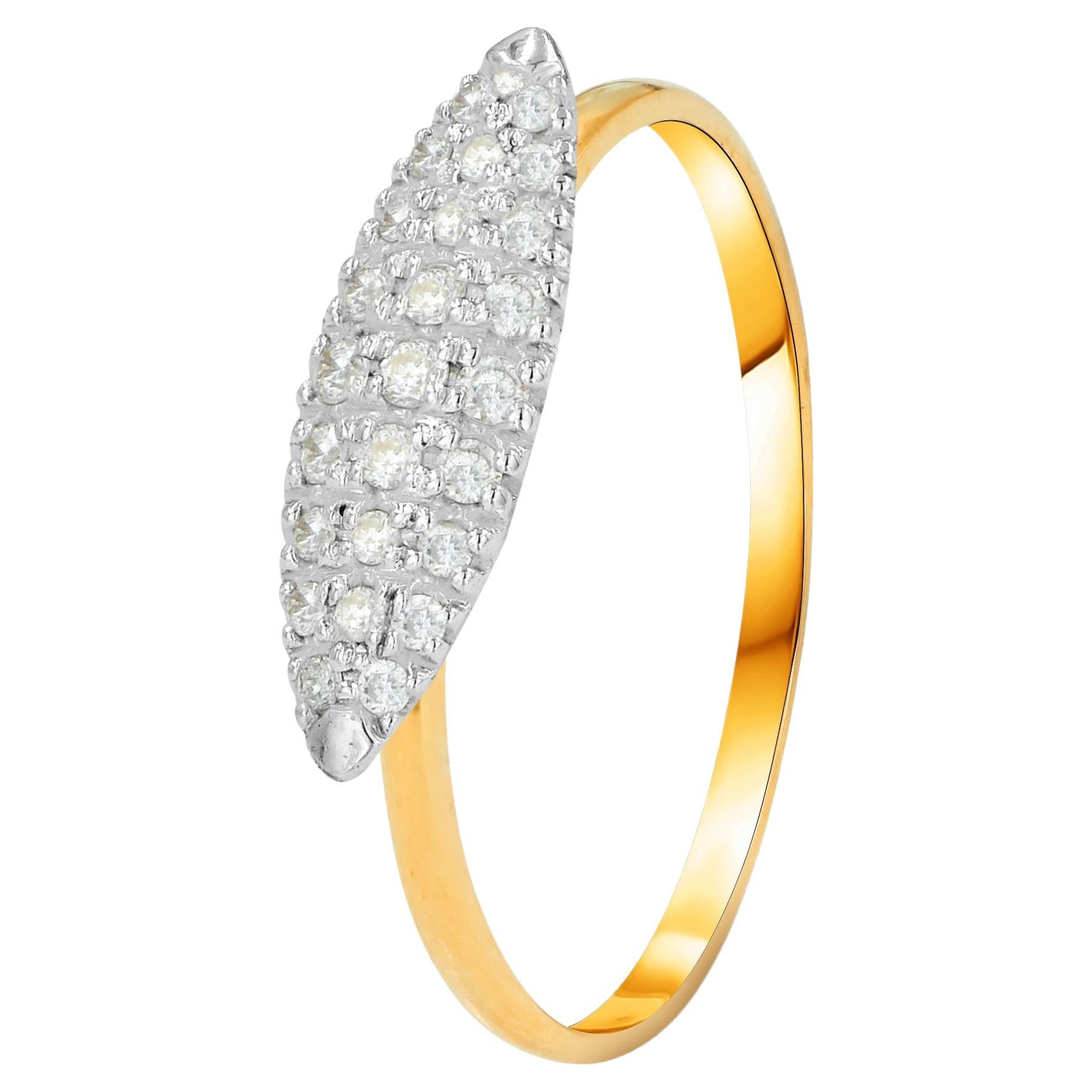 For Sale:  18K Gold 0.23 Carat Diamond Cluster Engagement Ring