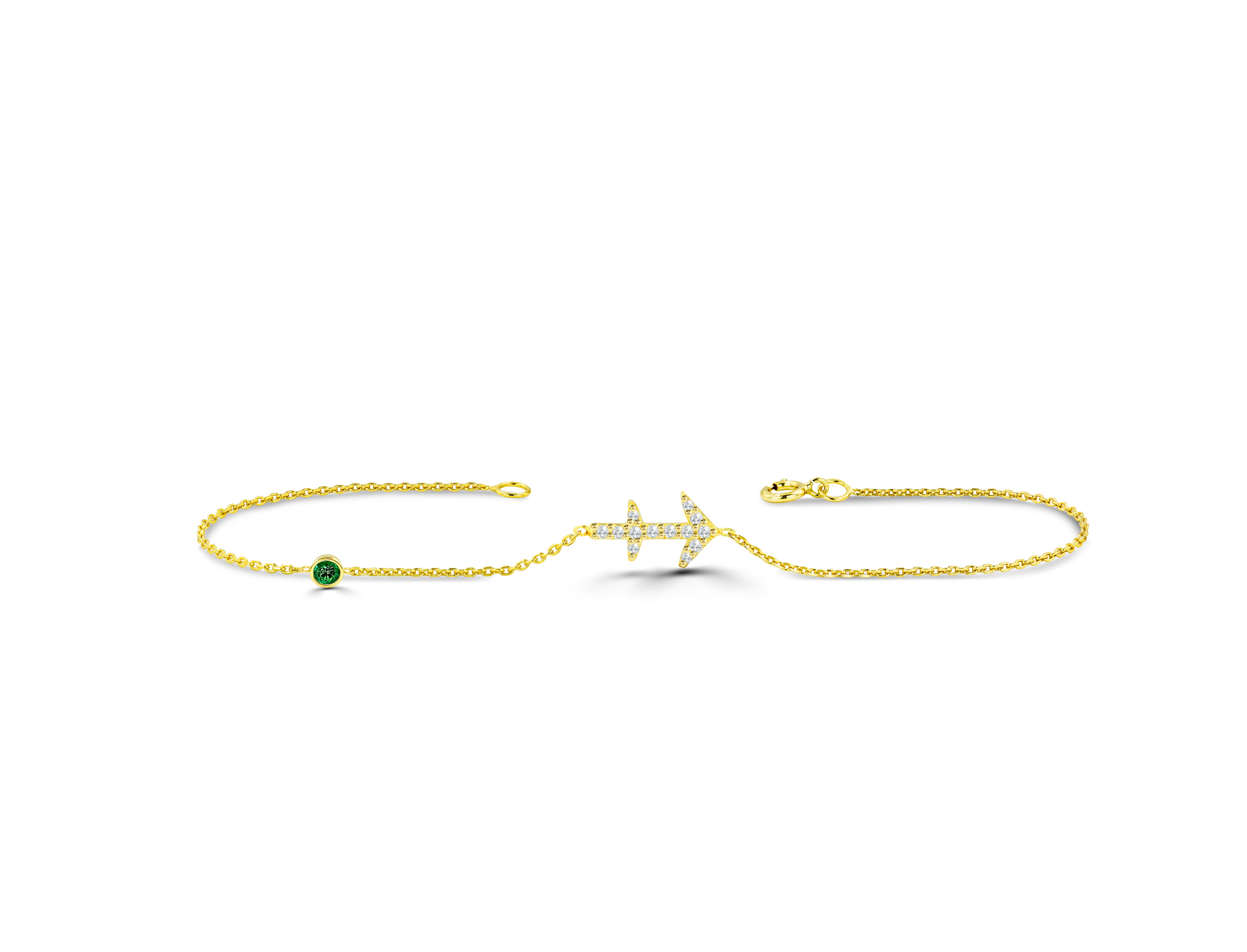 Le bracelet Sagittaire en diamant de 0,14 carat avec pierre précieuse personnalisable est le bracelet à porter tous les jours pour définir votre personnalité unique. Vous pouvez choisir des pierres précieuses comme le rubis, le saphir et l'émeraude.