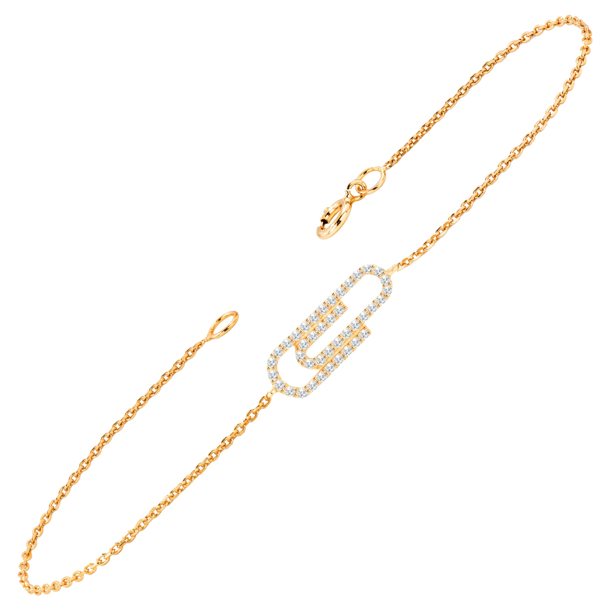 Bracciale fermacarte in oro 18K con diamanti da 0,39 carati in vendita