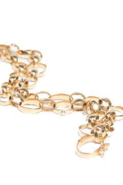 18k Gold 0.47 Carat Inverted White Diamond Double Strand Bracelet