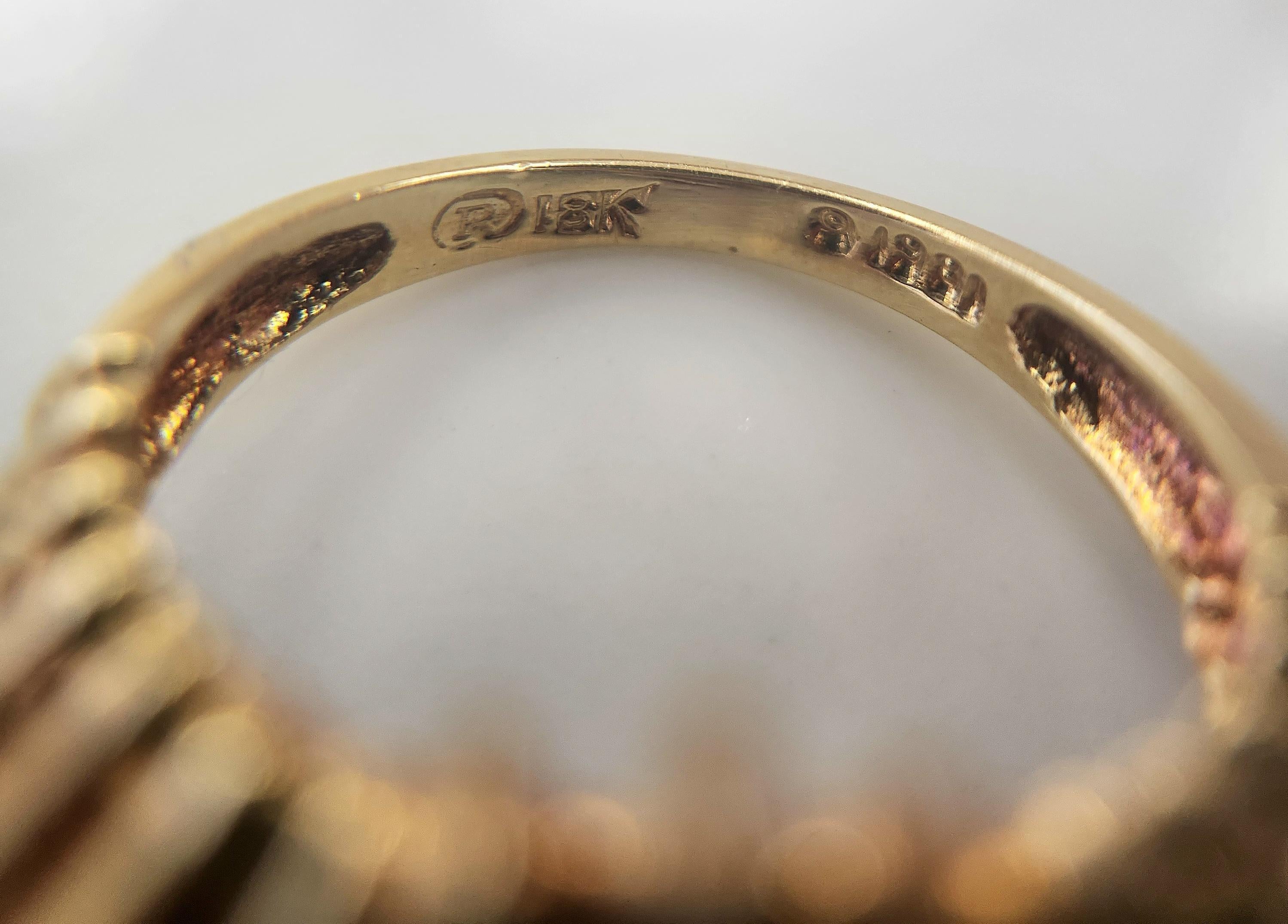 18K Gold 0,50 Karat Birne Form Diamant Wishbone Ring für Damen oder Herren im Angebot