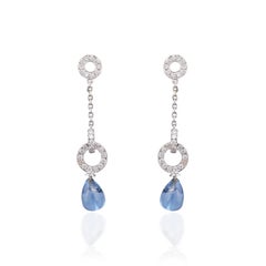 18k Gold Earring with 0.52ct Diamond and 3.00ct Tanzanite Gemstone