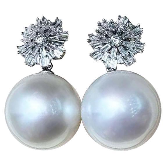【Lustre Arc】Aurora Starburst AAAA Südsee Perle Diamant Ohrringe im Angebot