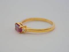 18K Gold 0.68ct Ruby & 0.05ct Diamond Fine Engagement Ring