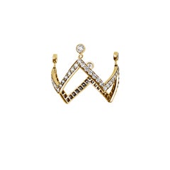 Sybarite Crown Ring in Yellow Gold with White Diamonds (Zig Zag)