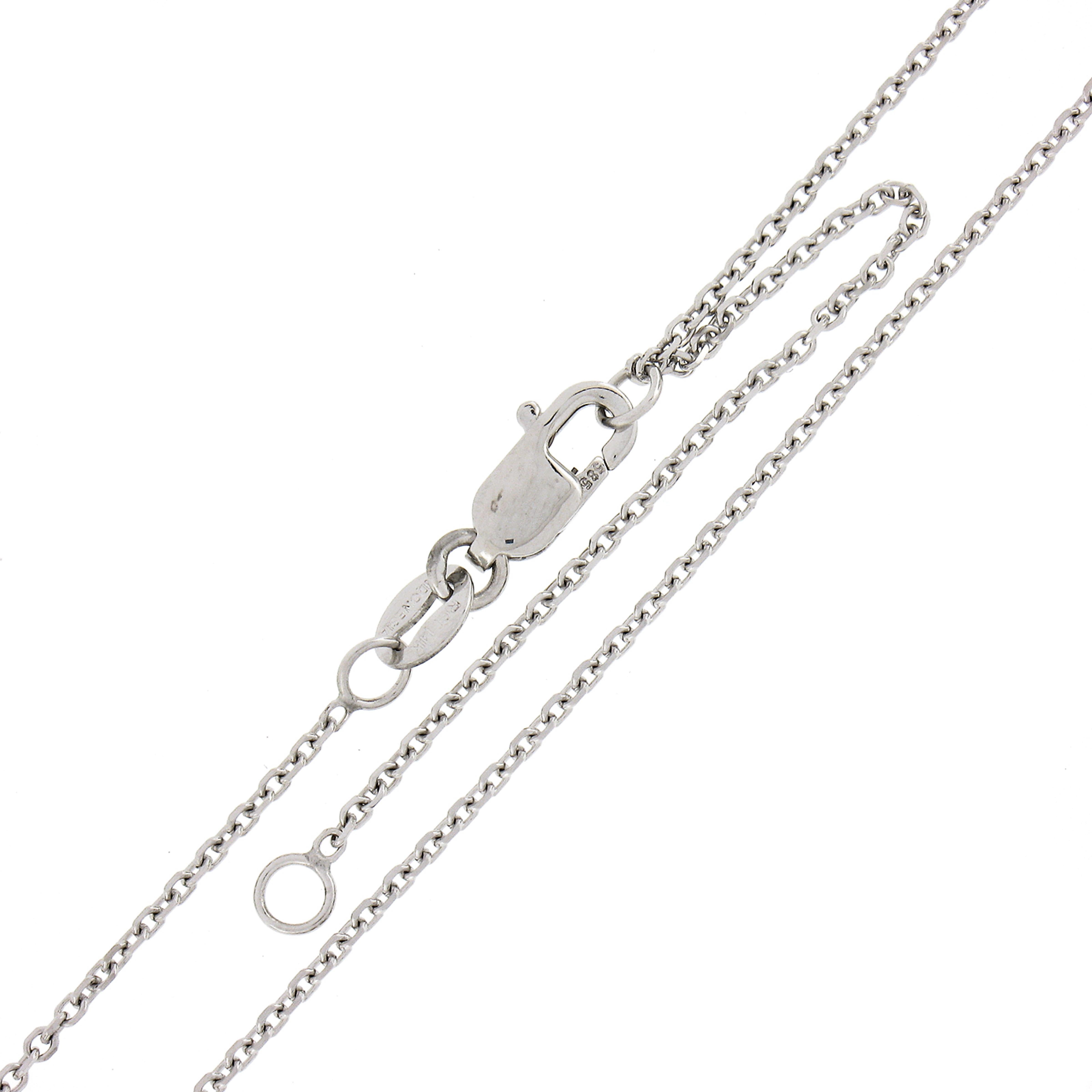 18k Gold 0.75ct Diamond Bow Ribbon Tassel Dangle Pendant w/ 14k Adjustable Chain For Sale 2