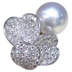 【Lustre Arc】Heart-Clover Aurora South Sea Pearl Diamond Ring