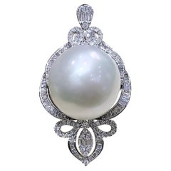 【Corona Radiante】Aurora Regal 16-17mm Colgante de Diamantes Perla del Mar del Sur
