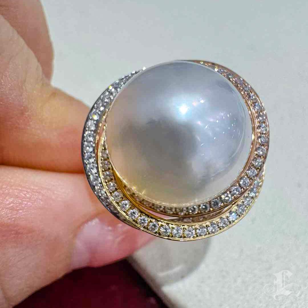 【Crown Radiance】Galaxy Embrace Aurora South Sea Pearl Ring For Sale 2