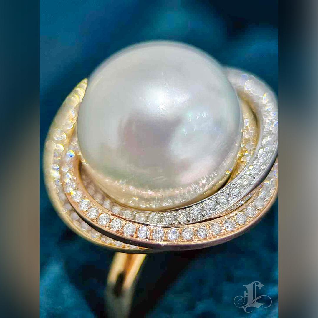 【Crown Radiance】Galaxy Embrace Aurora South Sea Pearl Ring For Sale 4