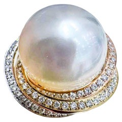 Bague Galaxy Embrace Aurora perle des mers du Sud