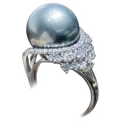 【Lustre Arc】Celestial Crest Aurora Tahitian Pearl Diamond Ring