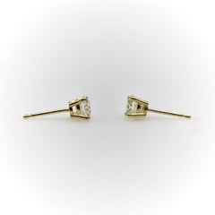 18k Gold 0.90 Carat Old European Cut Diamond Stud Earrings