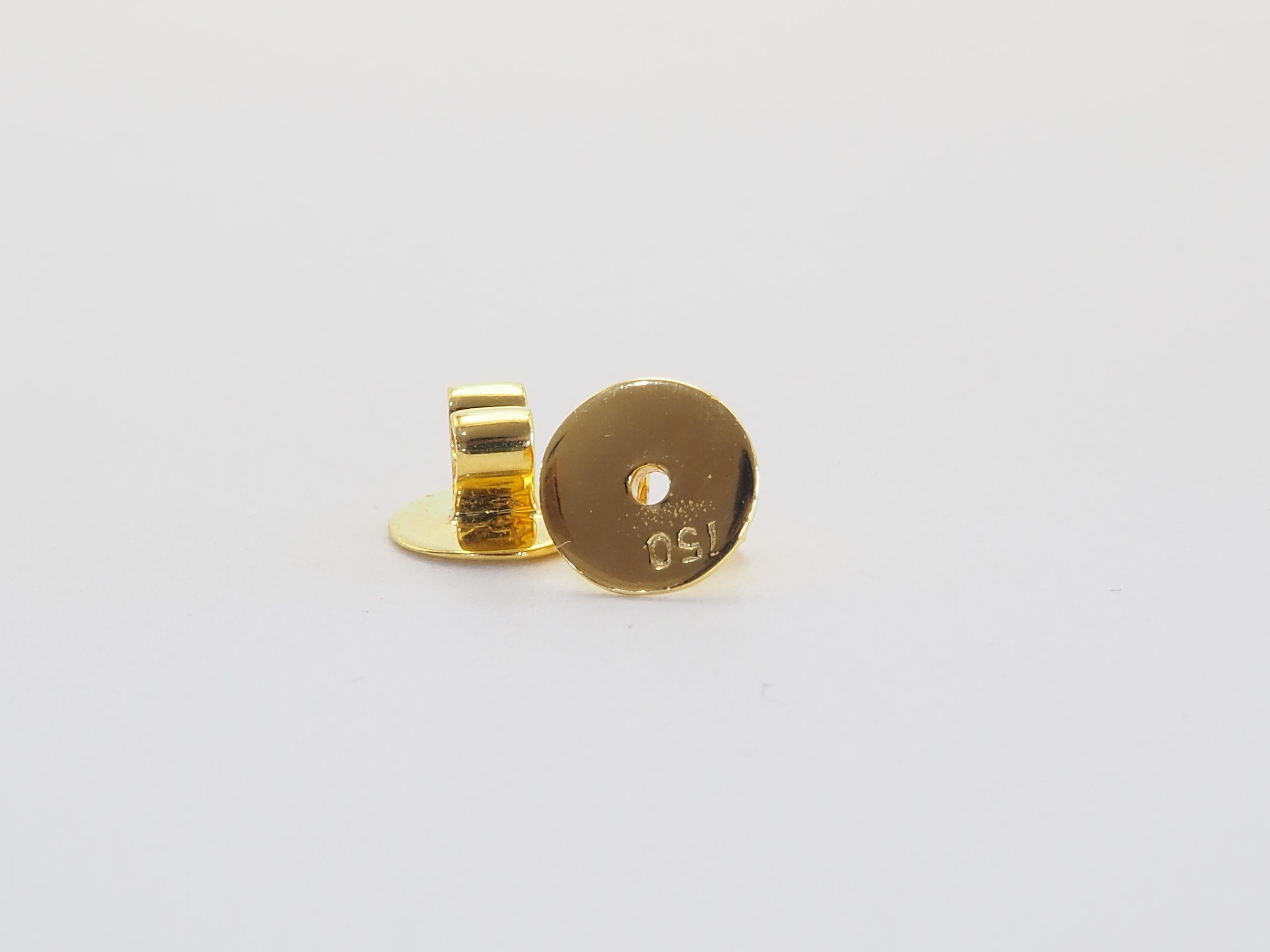 18K Gold 0.90ct Blue Sapphire & 0.20ct Diamond Floral Stud Earrings In New Condition In เกาะสมุย, TH