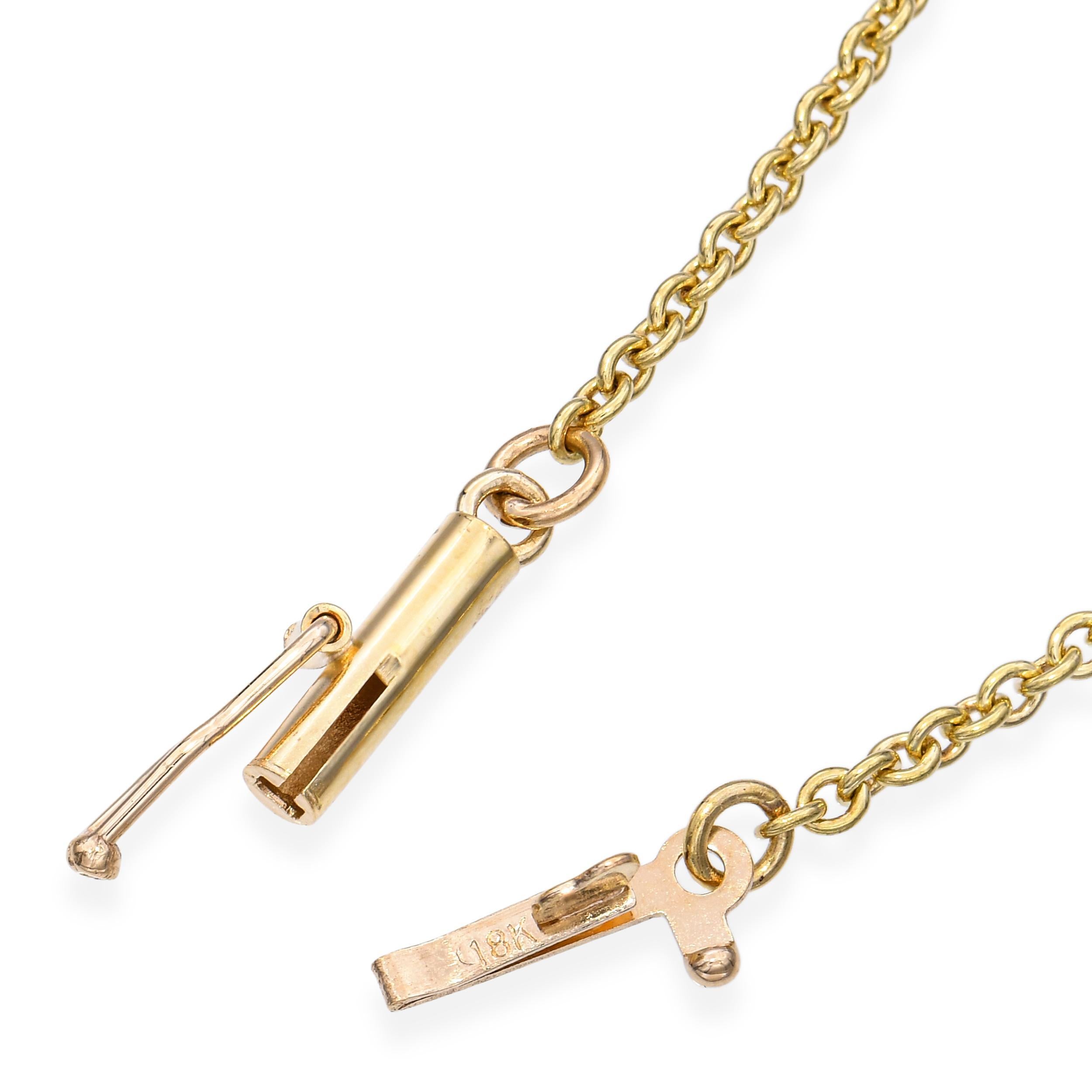 Collier solitaire en or 18k serti d'un diamant H VS de 0,90ct en vente 1