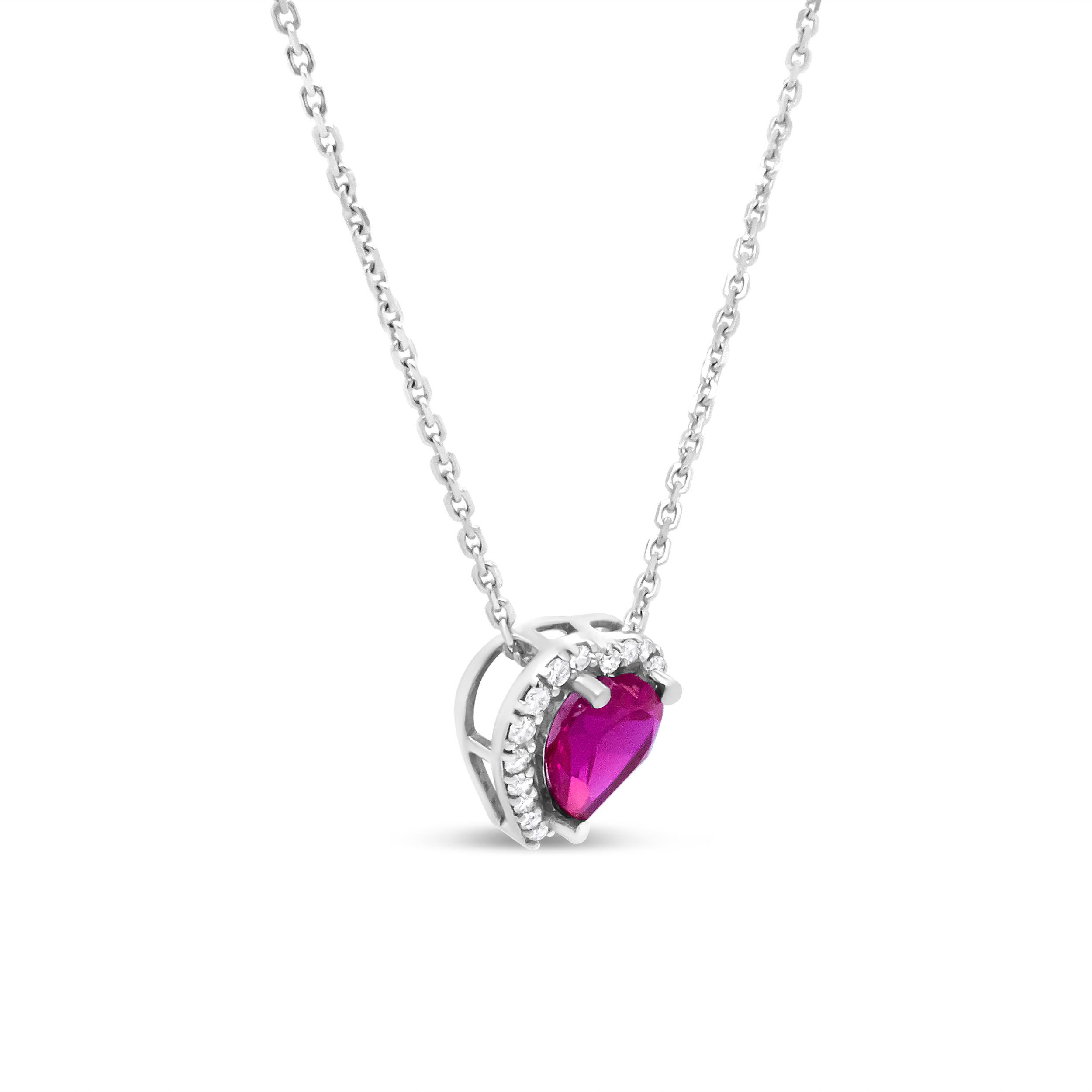 ruby heart shaped pendant