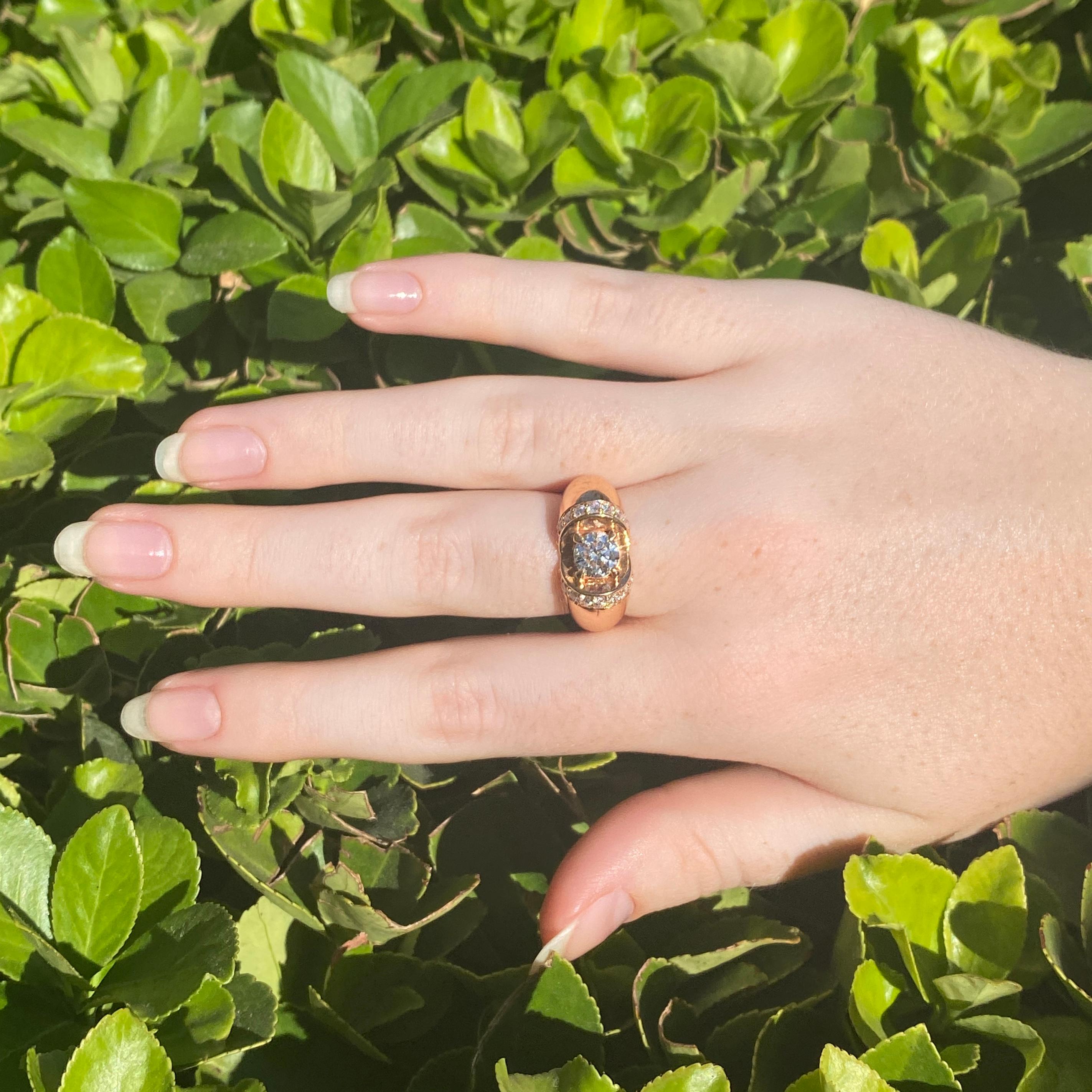 18k Gold 1 Carat Diamond Ring For Sale 4