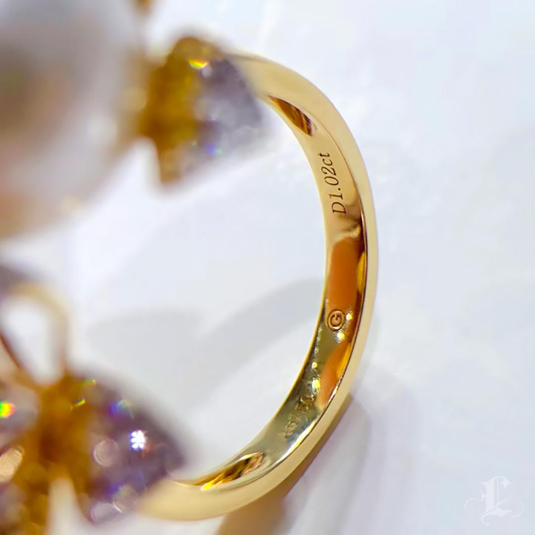 【Vine Symphony】Bicolor Floral Aurora South Sea Pearl Diamond Cocktail Ring For Sale 3